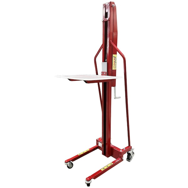 Pake Handling Tools Hand Winched Stacker With Platform, 220 lb. Capacity, 59" Lift Height PAKMS04 - main